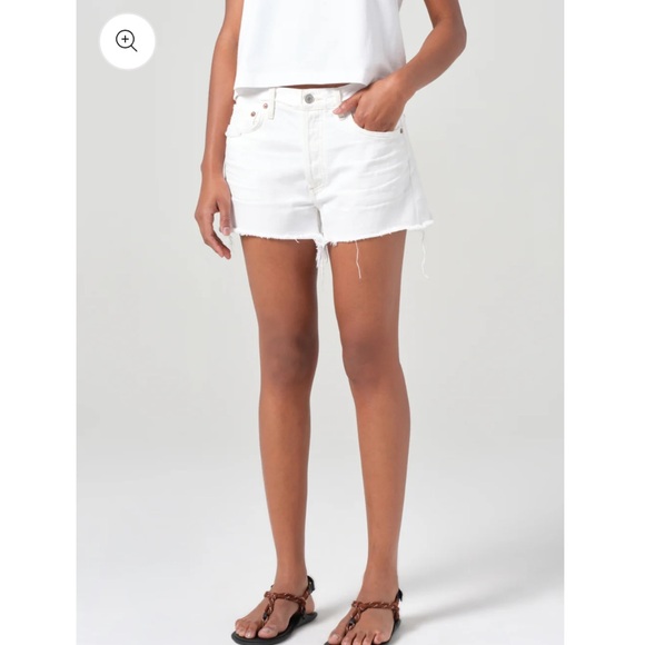 Agolde | vintage Parker cut off shorts in white - Picture 4 of 8